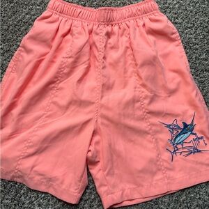Guy Harvey Coral Swim Trunks with Marlin Embroidery